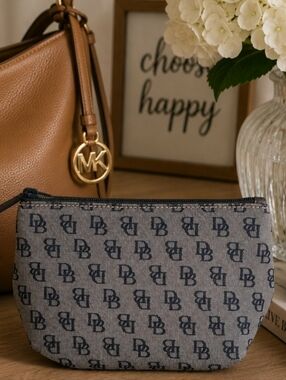 Dooney & Bourke Brown Canvas Small Cosmetic Pouch